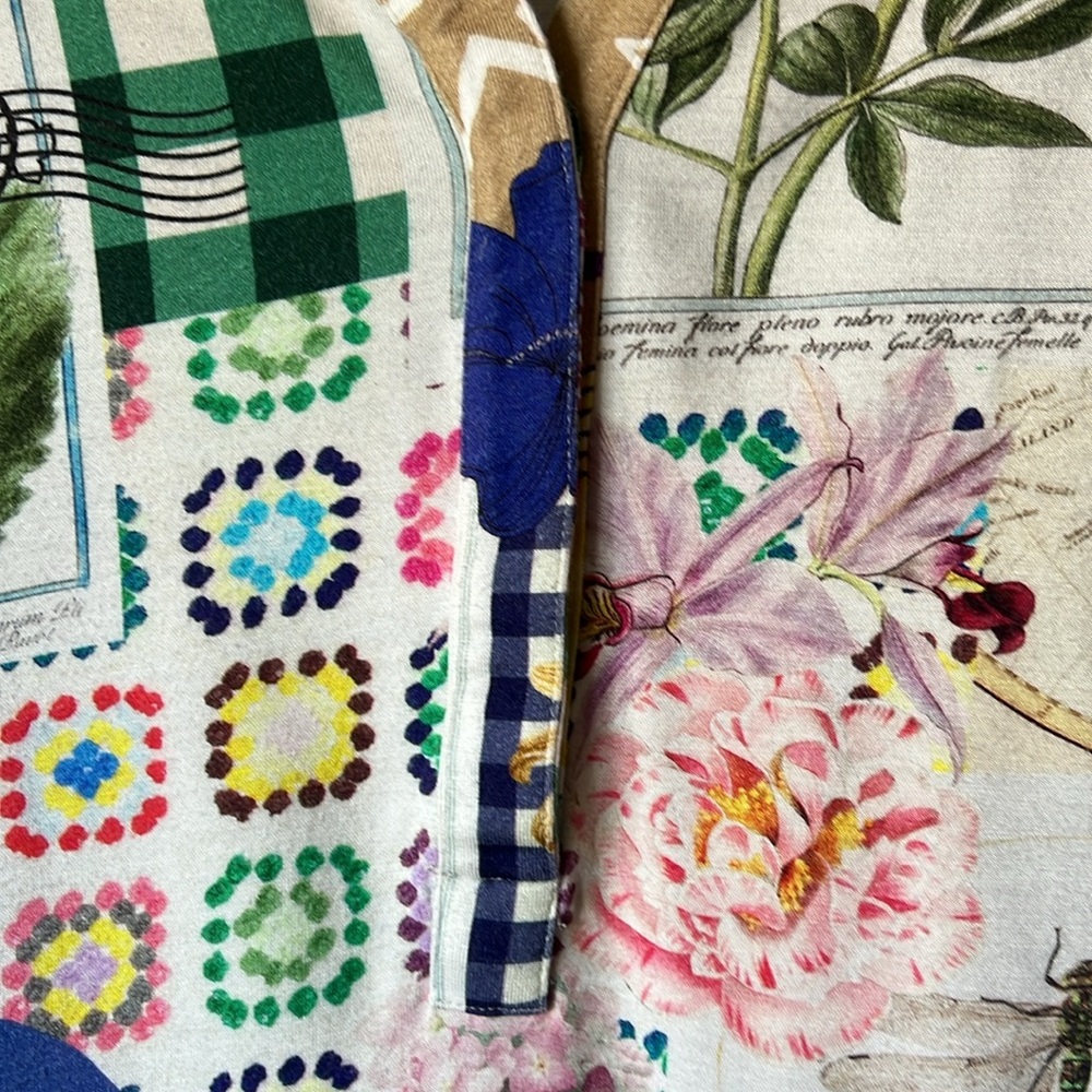 Vilagallo Multicolor Floral Patchwork Blouse Tuni… - image 5